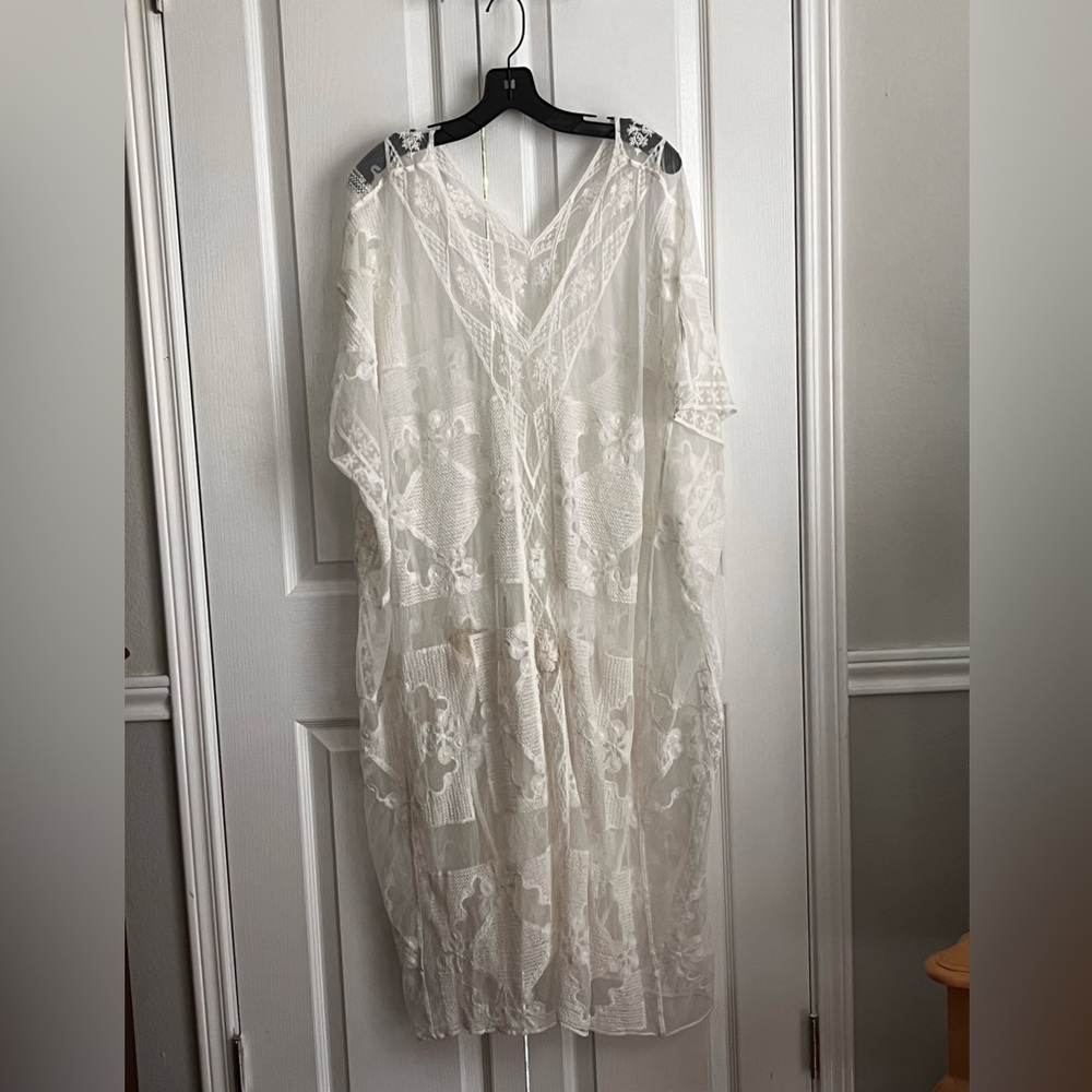 - CUPSHE WOMENS COVERUP, WHITE, LACE, One Size